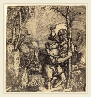 Albrecht Altdorfer (German, 1480 or before-1538), Saint Christopher, c. 1515-1520, engraving