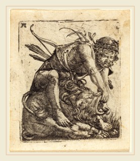 Albrecht Altdorfer (German, 1480 or before-1538), Hercules Overcoming the Nemean Lion, c.