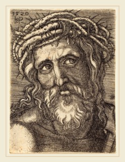 Sebald Beham (German, 1500-1550), The Head of Christ, 1520, engraving