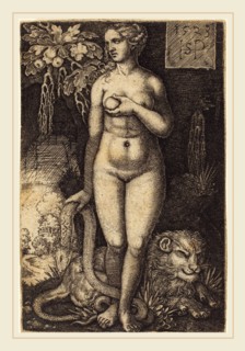 Sebald Beham (German, 1500-1550), Eve Standing, 1523, engraving