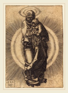 Sebald Beham (German, 1500-1550), Madonna on the Half Moon, 1520, engraving