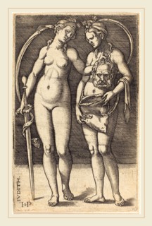 Sebald Beham (German, 1500-1550), Judith and Her Servant Standing, engraving