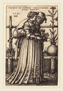 Sebald Beham (German, 1500-1550), The Lady and Death, 1541, engraving