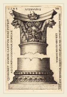 Sebald Beham (German, 1500-1550), Capital and Base of a Column, 1543, engraving