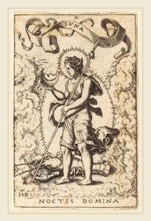 Sebald Beham (German, 1500-1550), Luna, engraving