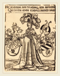 Lucas Cranach the Elder (German, 1472-1553), Bookplate of Scheurl and Tucher, woodcut