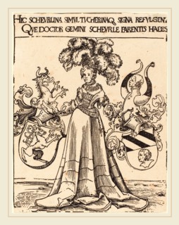 Lucas Cranach the Elder (German, 1472-1553), Bookplate of Scheurl and Tucher, woodcut