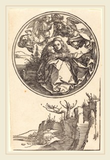 Albrecht DÃ¼rer (German, 1471-1528), The Virgin Crowned by Two Angels above a Landscape, in or