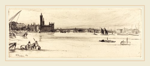 James McNeill Whistler (American, 1834-1903), Old Westminster Bridge, 1859, etching