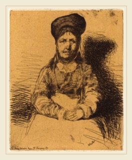 James McNeill Whistler (American, 1834-1903), La Retameuse, 1858, etching