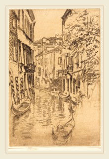James McNeill Whistler (American, 1834-1903), Quiet Canal, 1880, etching and drypoint