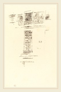 James McNeill Whistler (American, 1834-1903), HÃ´tel Colbert, Windows, 1891, lithograph on cream