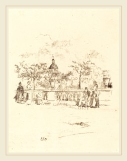 James McNeill Whistler (American, 1834-1903), The Pantheon, from Terrace of Luxembourg Gardens,