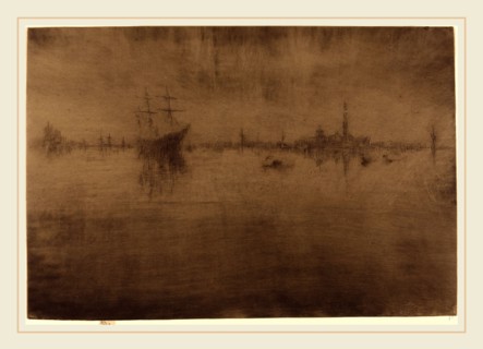 James McNeill Whistler (American, 1834-1903), Nocturne, 1879-1880, etching and drypoint in dark