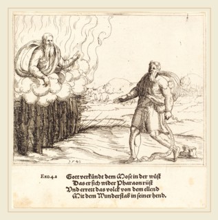 Augustin Hirschvogel (German, 1503-1553), Moses and the Serpent, 1548, etching