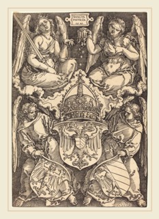 Albrecht DÃ¼rer (German, 1471-1528), Coat of Arms of the German Empire and Nuremberg City, 1521,