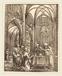 Wolf Huber (German, c. 1485-1490-1553), The Presentation in the Temple, woodcut