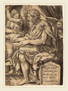 Johann Ladenspelder (German, 1512-1561 or after), Saint Matthew, engraving