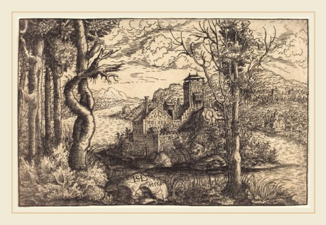 Hans Sebald Lautensack (German, 1524-1561-1566), View on a River with a Castle on an Island, 1553,