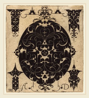 Master AD (German, active late 16th century), Ornament, engraving