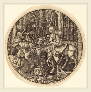 Master L after Albrecht DÃ¼rer (German, active first half 16th century), The Flight into Egypt,