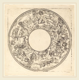 Master IS. (German, active c. 1581-1590), Bacchus in a Cart, punch engraving