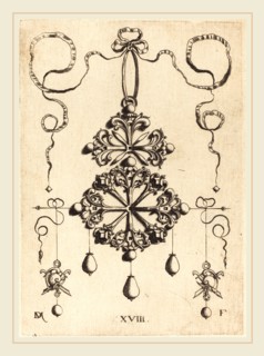 Daniel Mignot (German, active 1593-1596), Pendant with Two Double Crosses, engraving
