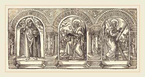 German 16th Century after Martin Schongauer, Christ and His Disciples II, woodcut