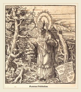 Leonhard Beck (German, c. 1480-1542), Saint Willibaldus, 1516-1518, woodcut