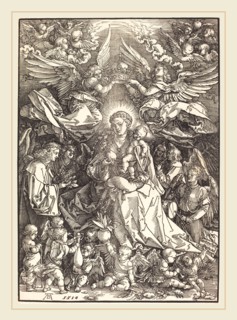 Albrecht DÃ¼rer (German, 1471-1528), The Virgin Surrounded by Many Angels, 1518, woodcut
