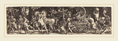 Master IB (German, active c. 1523-1530), The Triumph of Bacchus, 1528, engraving