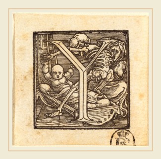 Hans Holbein the Younger (German, 1497-1498-1543), Letter Y, woodcut