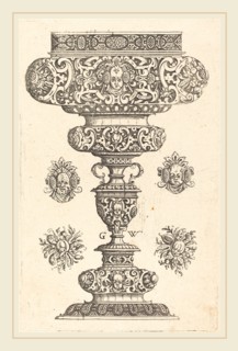 Georg Wechter I (German, c. 1526-1586), Goblet, rim decorated with masque and bouquet of fruit,