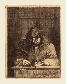 Michael Lukas Leopold Willmann (German, 1630-1706), Self-Portrait Drawing, 1675, etching on laid