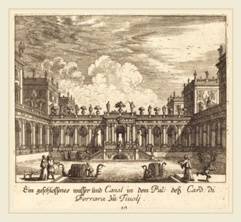Melchior KÃ¼sel after Johann Wilhelm Baur (German, 1626-1683), Palace and Canal, Cardinal di