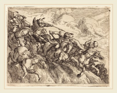 Johann Wilhelm Baur (German, 1607-1641), Capricci di varie battaglie, 1635, etching on laid paper