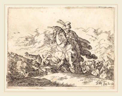 Johann Wilhelm Baur (German, 1607-1641), Capricci di varie battaglie, 1635, etching on laid paper