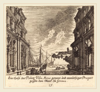 Melchior KÃ¼sel after Johann Wilhelm Baur (German, 1626-1683), Palazzo Villamena, Genoa, 1681,