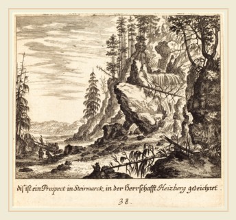 Melchior KÃ¼sel after Johann Wilhelm Baur (German, 1626-1683), View in Stairmarck, 1681, etching