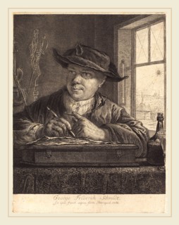 Georg Friedrich Schmidt (German, 1712-1775), Self-Portrait with a Spider in the Window, 1758,