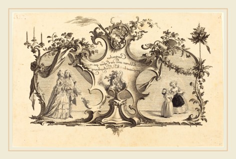 Johann Esaias Nilson (German, 1721-1788), Cartouches Modernes avec des Enfans qui representant les