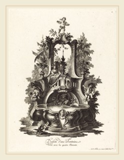 Johann Esaias Nilson (German, 1721-1788), Dessein d'une Fontaine orné avec les quatre Elements