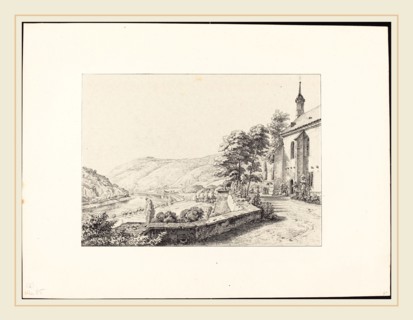 Ernst Fries (German, 1801-1833), The Convent Terrace, 1829, lithograph on chine collé
