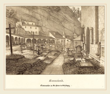 Ferdinand Olivier (German, 1785-1841), Sonnabend-Gottesacker zu St. Peter in Salzburg