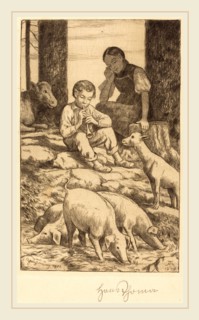 Hans Thoma, Pastoral, German, 1839-1924, 1919, etching