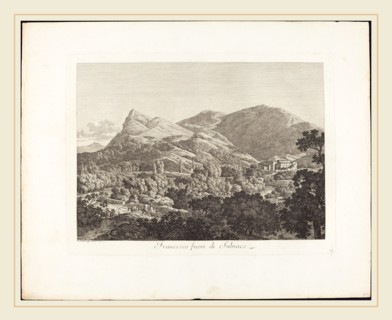 Jacob Wilhelm Mechau (German, 1745-1808), Francesco fuori di Subiacao, 1794, etching on laid paper