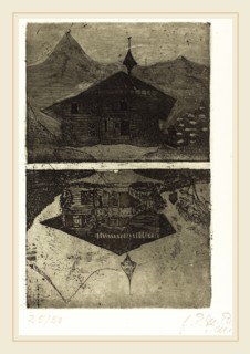 Paula Modersohn-Becker (German, 1876-1907), Chalet, 1899, etching and aquatint in green-black on