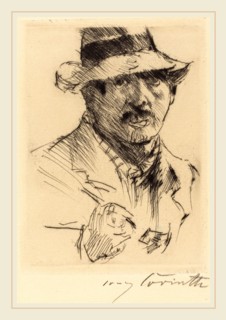 Lovis Corinth, Self-Portrait (Selbstbildnis), German, 1858-1925, 1920, drypoint in black on laid