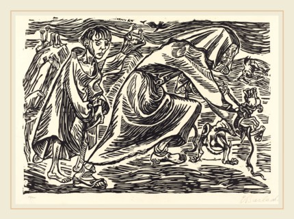 Ernst Barlach, The Dog Catcher, German, 1870-1938, 1919, lithograph