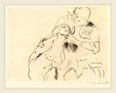 Lovis Corinth, The Reconciliation (VersÃ¶hnung), German, 1858-1925, 1914, drypoint in black on laid